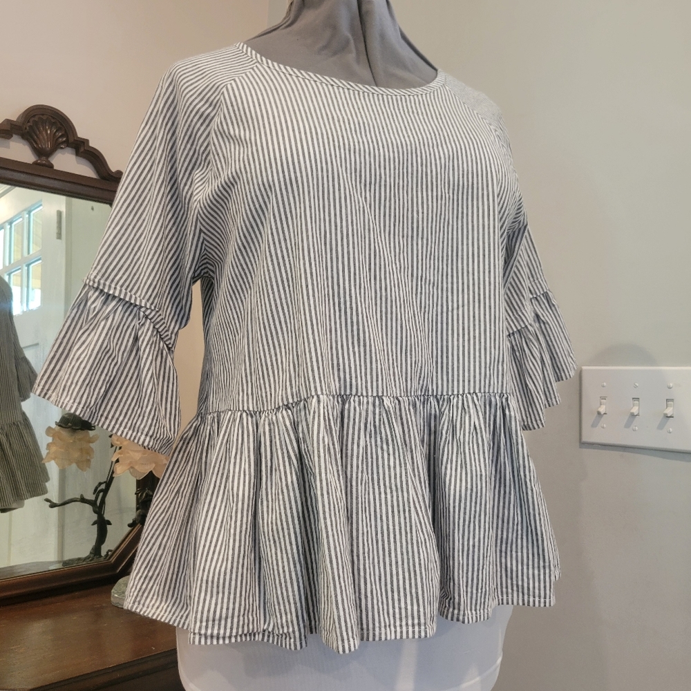 EUC L Listicle 100% Cotton Blouse